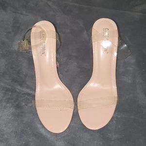 Cape Robbin clear sandal heels size 7.5